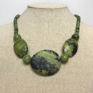 Green Natural Stone 19" Necklace